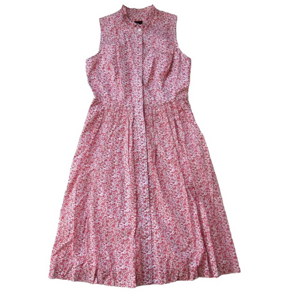 Jcrew ruffle sleeveless liberty midi dress. Size 10